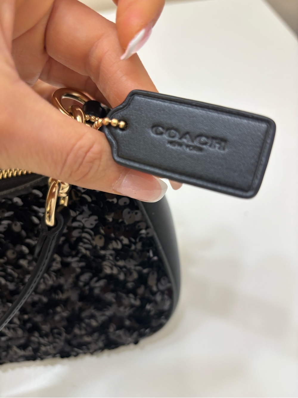 โจ COACH TERI SHOULDER BAG โ BLACK SEQUIN โจ NWT - Picture 3 of 10